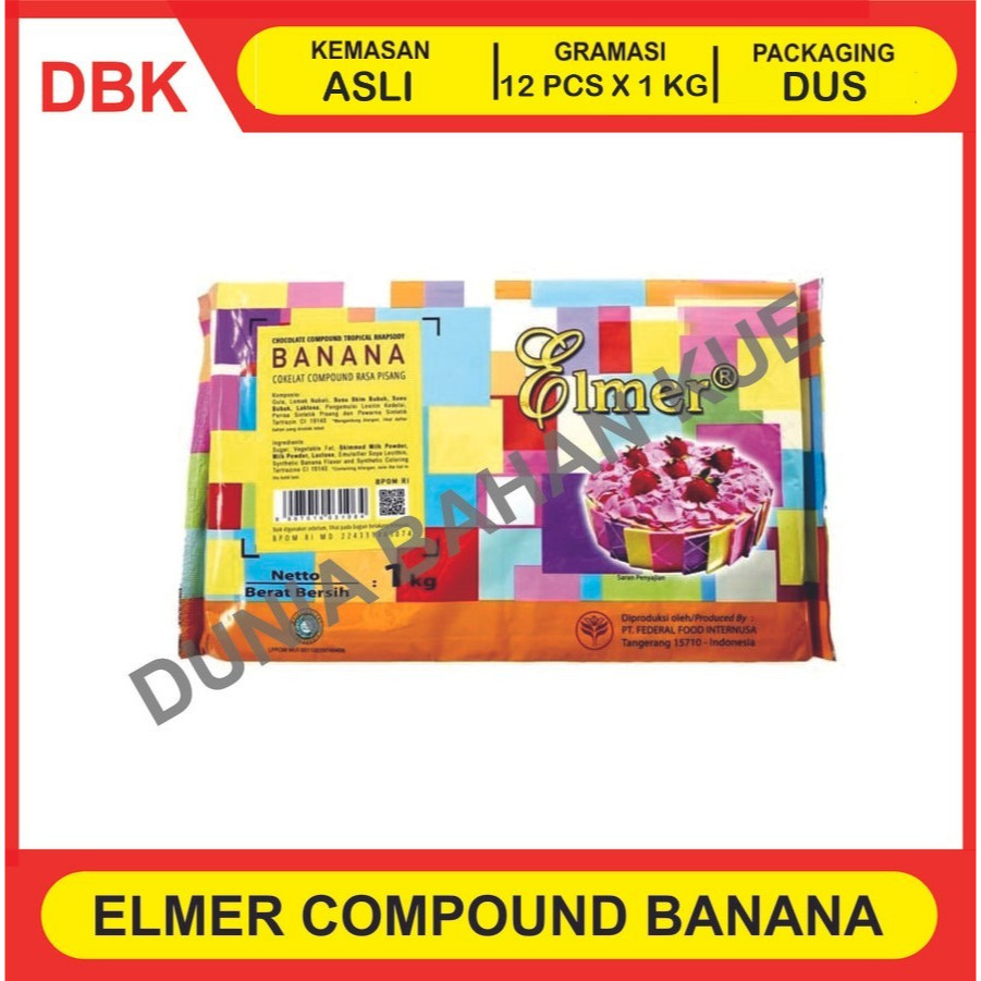 

ELMER BANANA PISANG COMPOUND COKLAT BATANG 1 KG - 1 DUS 12 PCS