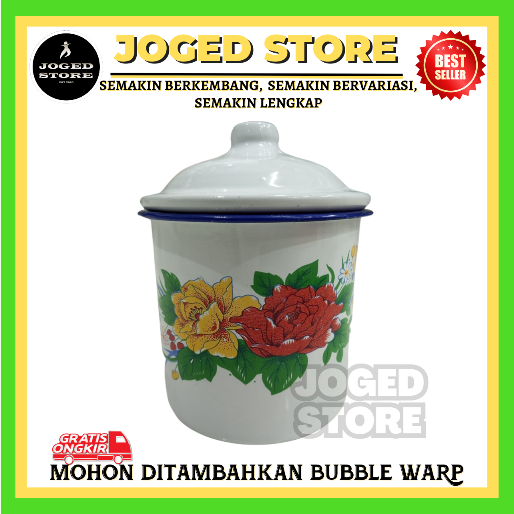 CANGKIR KOPI ENAMEL TANGGUNG 10 RRT + TUTUP | CANGKIR KOPI | CANGKIR