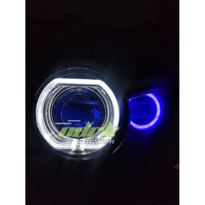 Lampu depan tiger pc set Biled 3 inch set visor + cover set daymaker mini 3 mata cwl