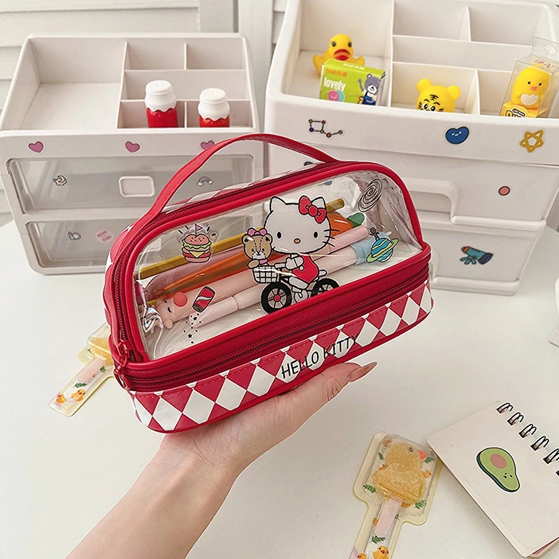 

Tempat pensil 2 seleting Transparan