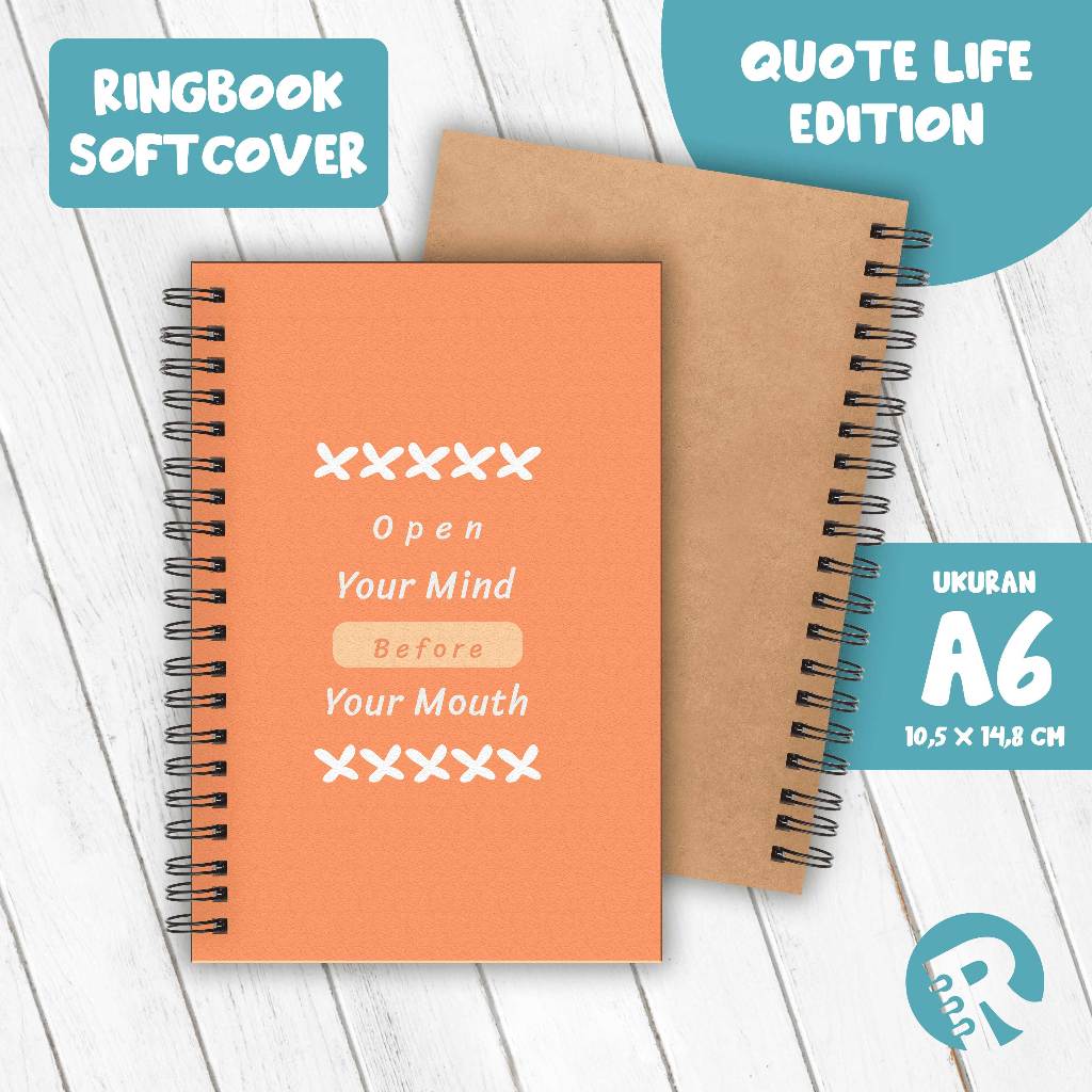 

Ringbook Softcover A6 Buku Catatan Garis/Polos Tema Quote Life Part 1