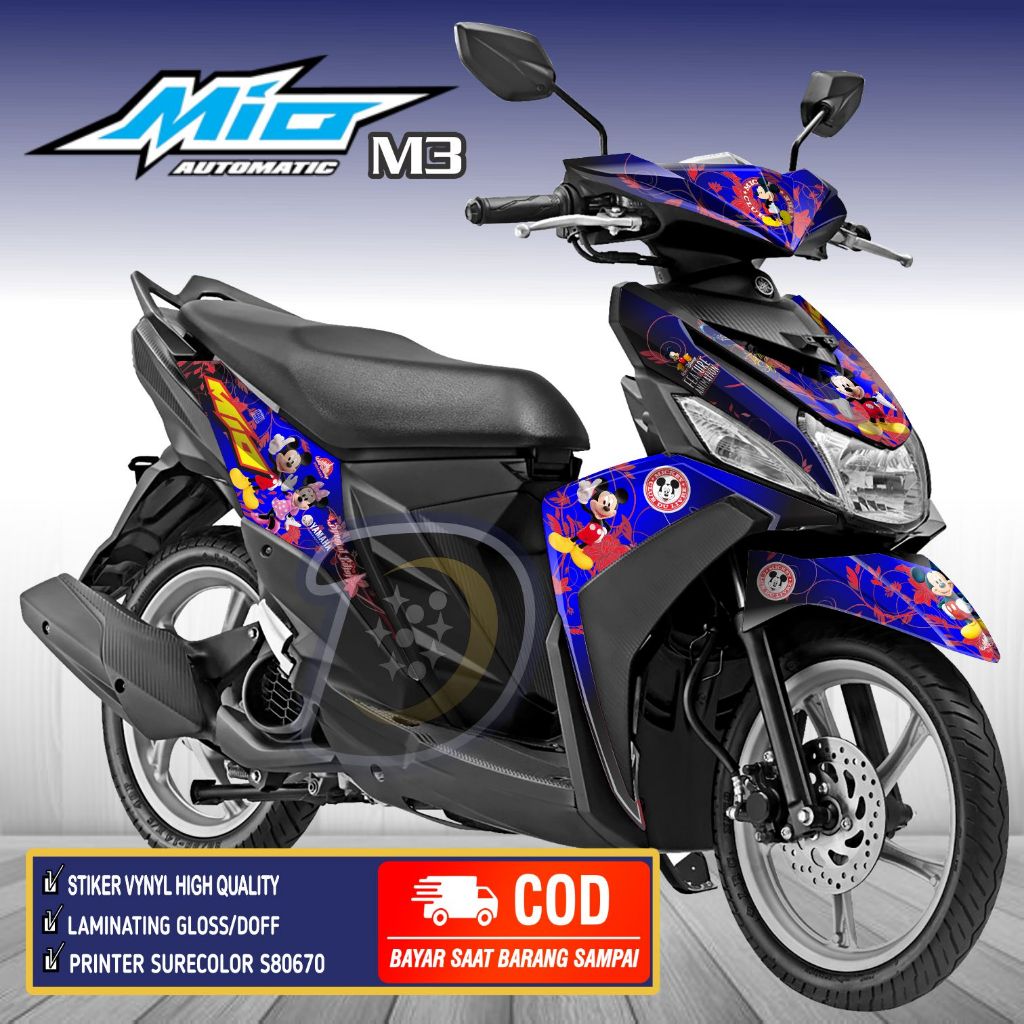 COD / BAYAR DITEMPAT Stiker Mio M3 Decal Motor Mio 125 Striping Yamaha Mio M3 Mickey Mouse