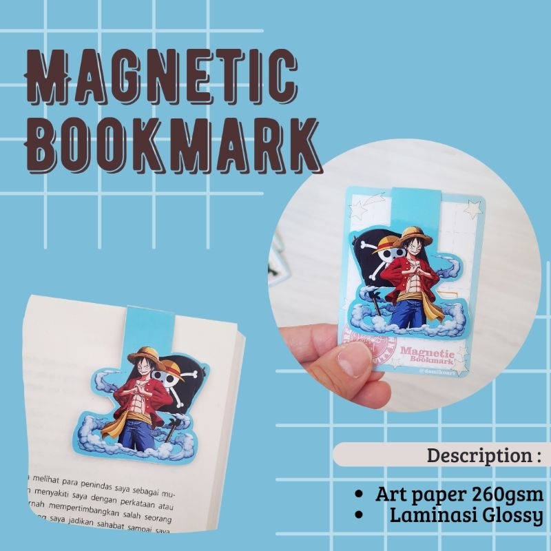 

Magnetic Bookmark Anime ONE PIECE LUffy awan