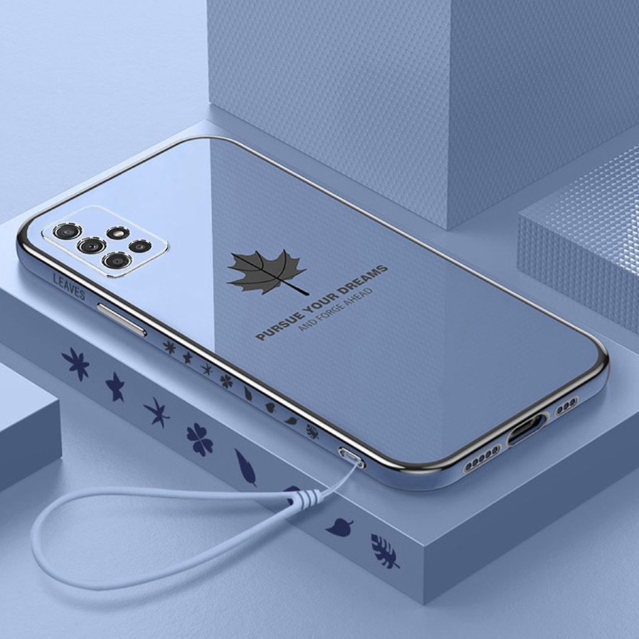 Case Samsung A51 Silikon Maple Plating Motif Daun