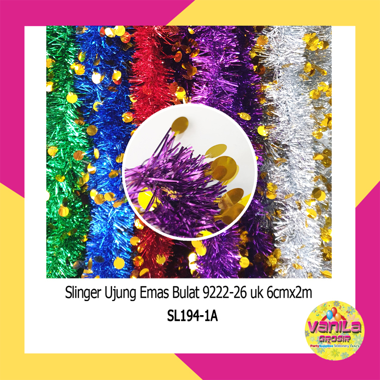 (1Pcs) Slinger Ujung Emas Bulat, slinger rumbai, tinsel, slinger hiasan natal