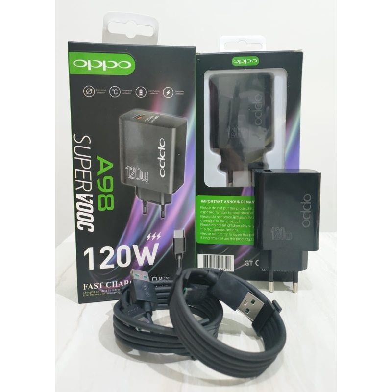 Charger Oppo A98 Micro 120W Fast Charging Casan Oppo Micro 120W Black Fast Charging