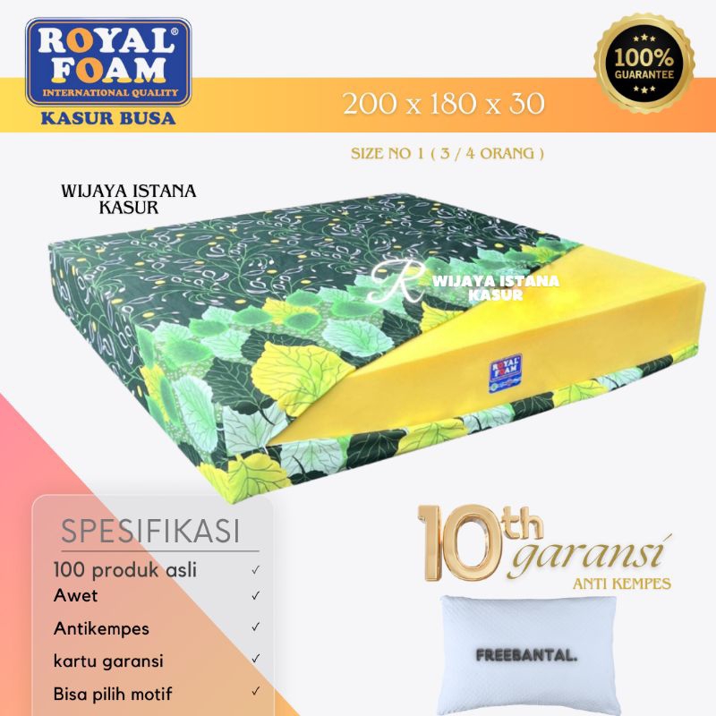 KASUR BUSA ROYAL FOAM 180x200x30 GARANSI 10TH