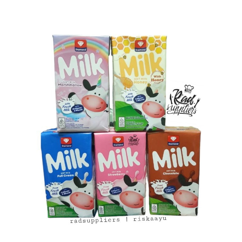 

Diamond UHT Milk 40X125ml (1ctn), Susu UHT Diamond Marshmallow/Honey/Chocolate/Strawberry/Full Cream