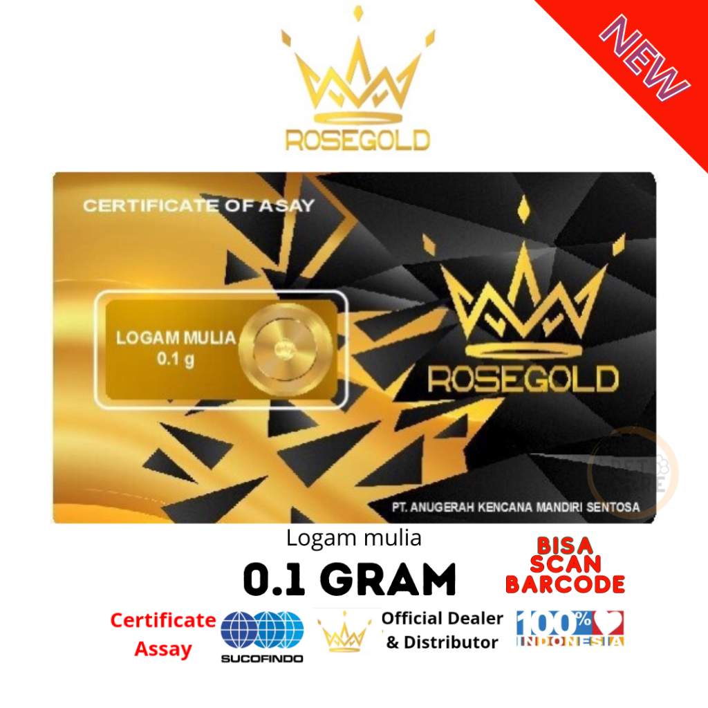 ROSE GOLD 0.1 GRAM LOGAM MULIA EMAS MINI