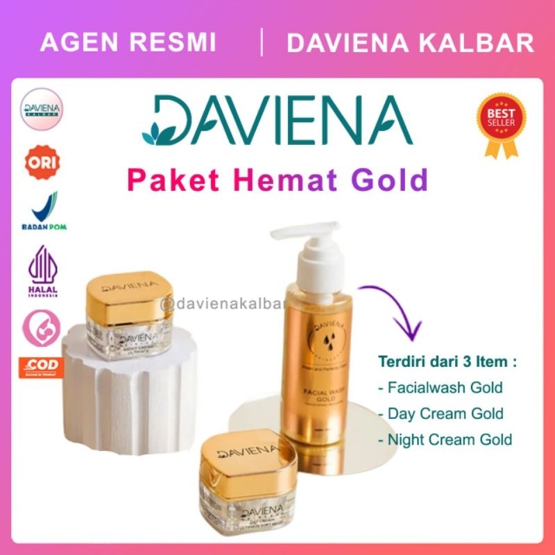 PAKET HEMAT GOLD SERIES DAVIENA SKINCARE INTENSIVE CREAM DAVIENA ORIGINAL SKINCARE PONTIANAK KALBAR 