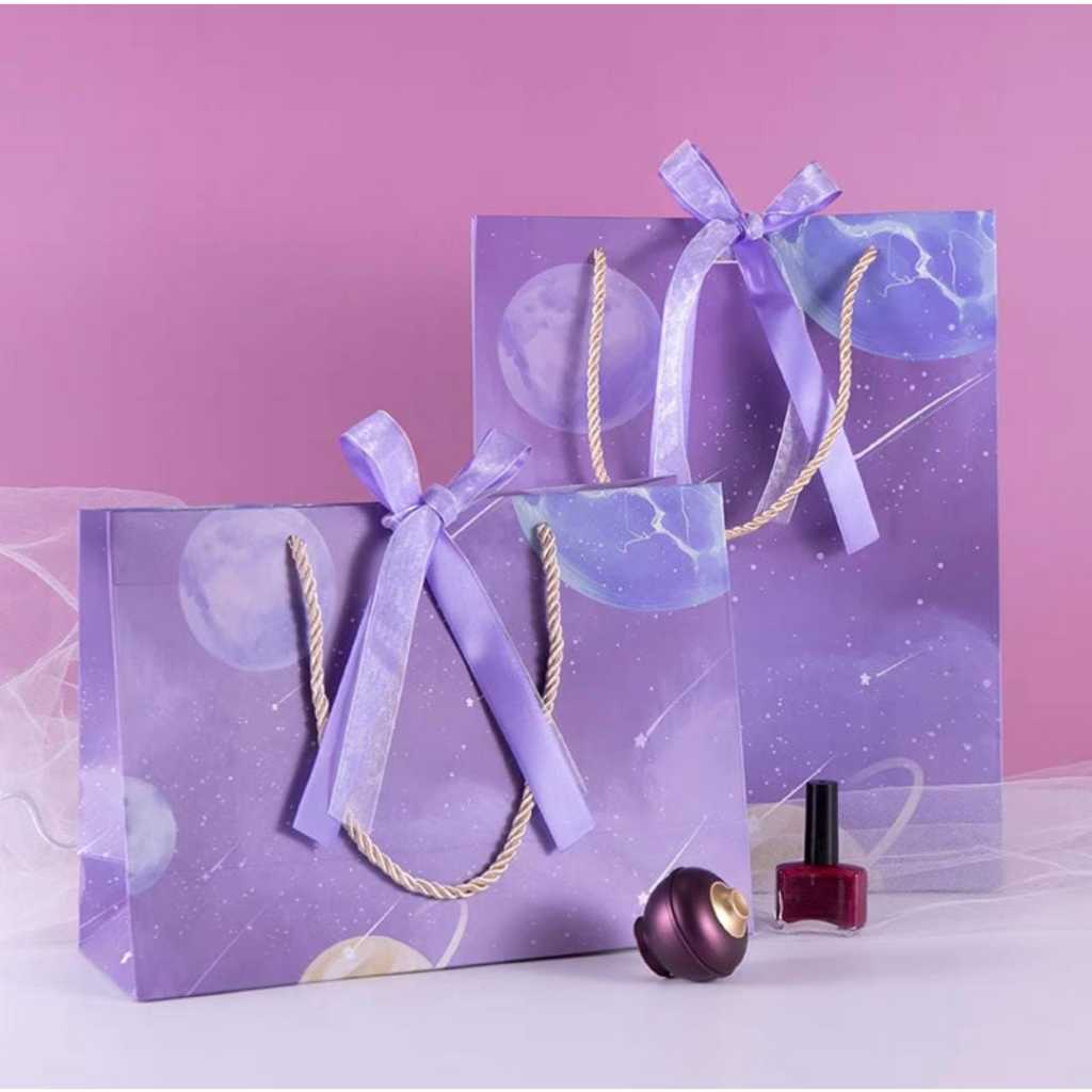 

PAPERBAG VIOLETTA WITH RIBBON | GOODIE BAG| SOUVENIR BAG| WEDDING BAG PB61