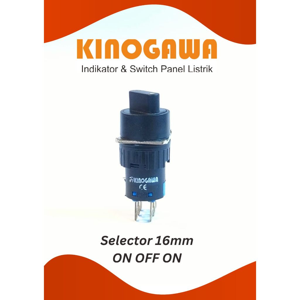 KINOGAWA Selector Switch 16mm 3 Posisi Bulat Saklar Putar Selector Ohm Saklar Panel Mesin Otomatis S