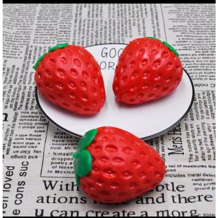 OFFICIAL PROMO MAINAN SQUISHY STRAWBERRY/FIDGET TOYS SQUISHY STRAWBERRY