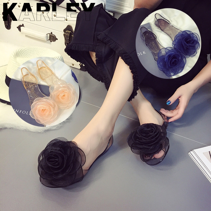 Sepatu Jelly Kaca Wanita Sepatu Flat Wanita Slip On Casual Mules Transparan Crystal Flatshoes Kaca J