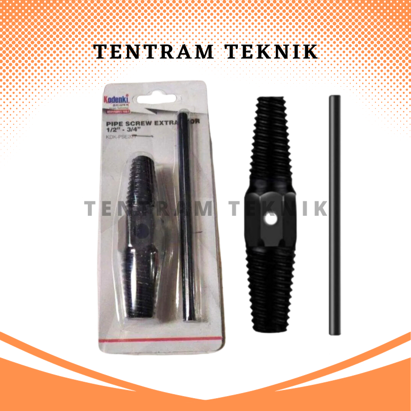 Pipe Screw Extractor 1/2" Kodernki / KODENKI Pipe / Pipa Screw Extractor Alat Buka Kran Drat Rusak P