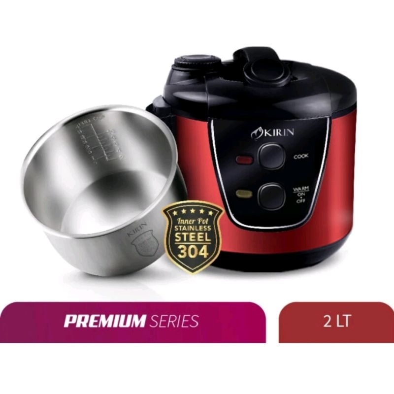Kirin Magic Com 3in1 KRC 389SS - 2 Liter Rice Cooker Stainless