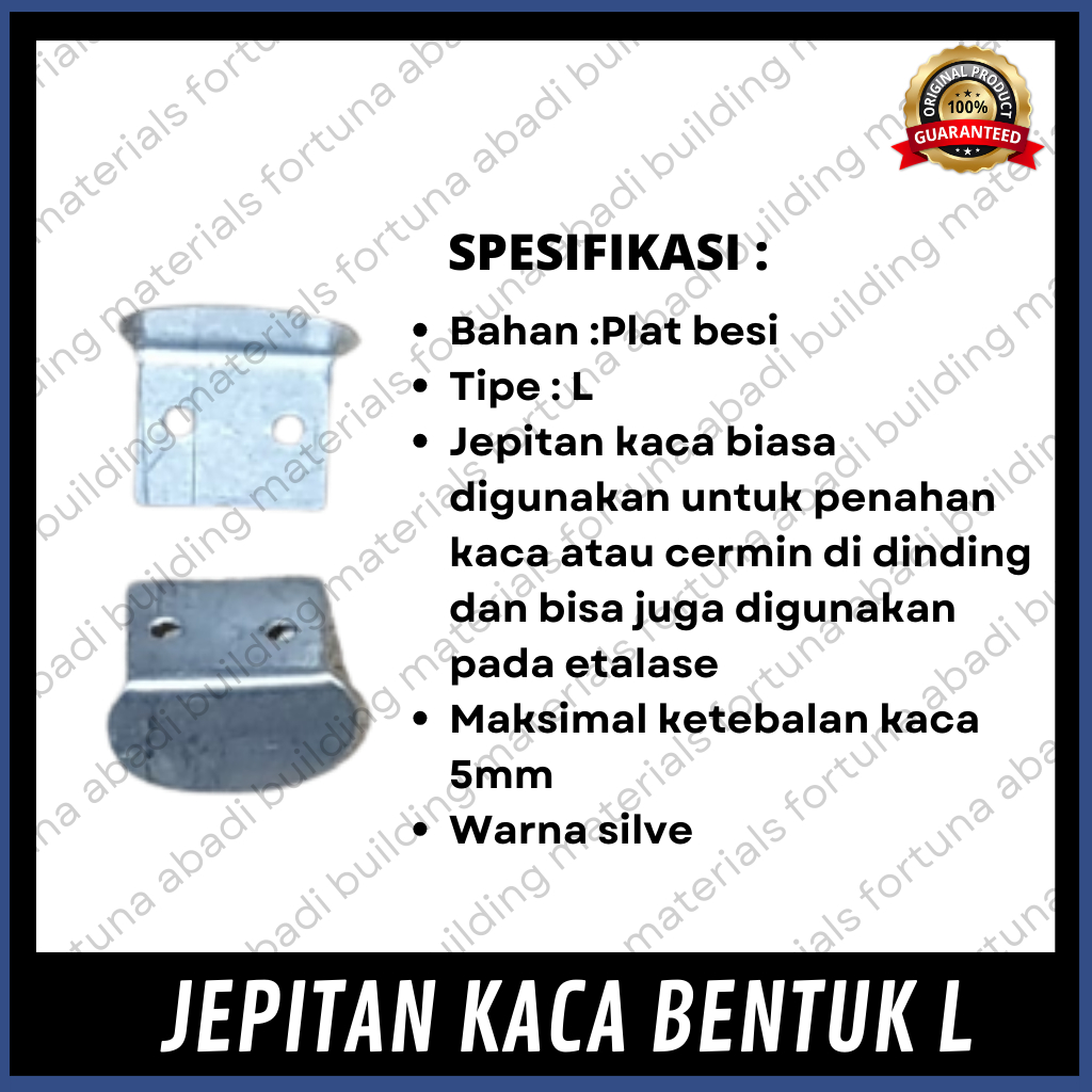 Jepit Kaca Bentuk L dan S Klem Kaca