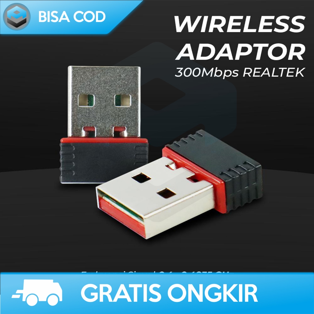USB WIRELESS ADAPTER WIFI PENGUAT SINYAL LAPTOP PC Realtek RTL8188