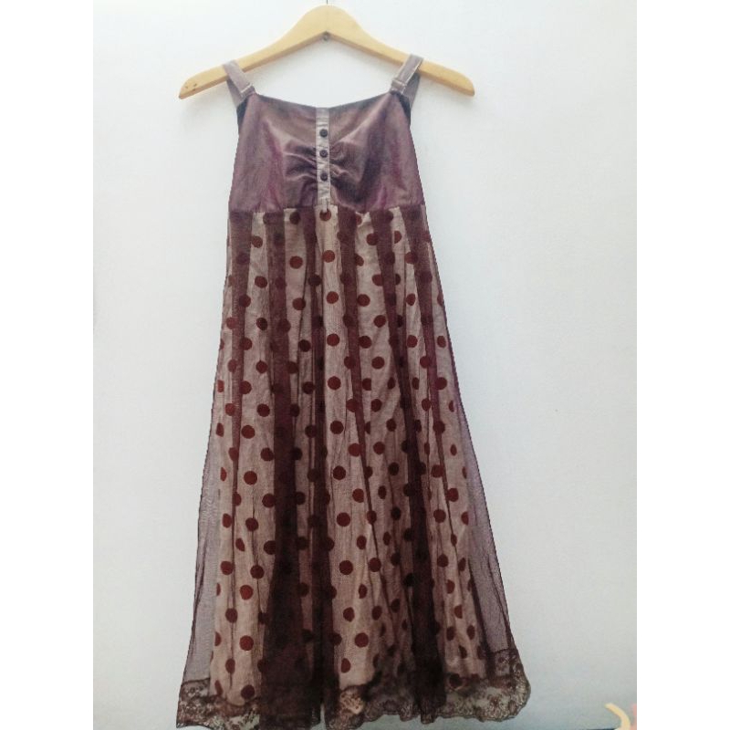 Dress Polka Coklat Korea