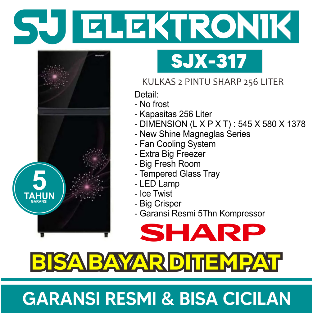 kulkas Sharp 2 pintu SJ 317 mg