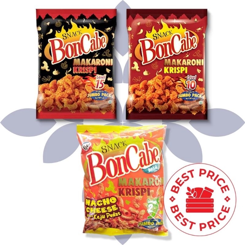 

boncabe makaroni crispy nacho cheese level 2 rasa keju pedas 135 gram kemasan JUMBO