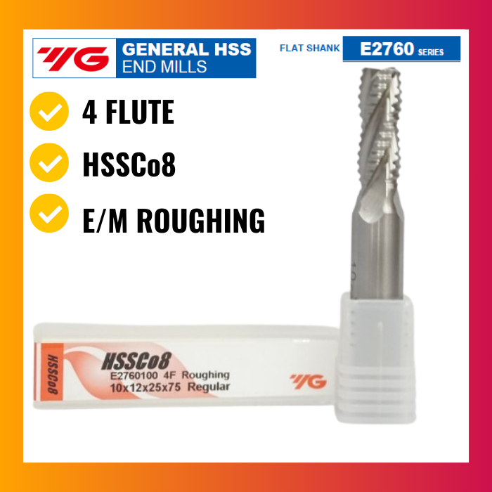 Endmill Roughing 23mm Cobalt 4Flute YG1 E2760230 Endmill Gerigi