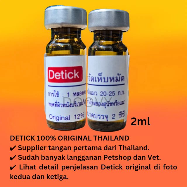 DETICK 2ML OBAT ANTI KUTU HEWAN DETICK 2ML OBAT KUTU KUCING OBAT KUTU ANJING DETICK