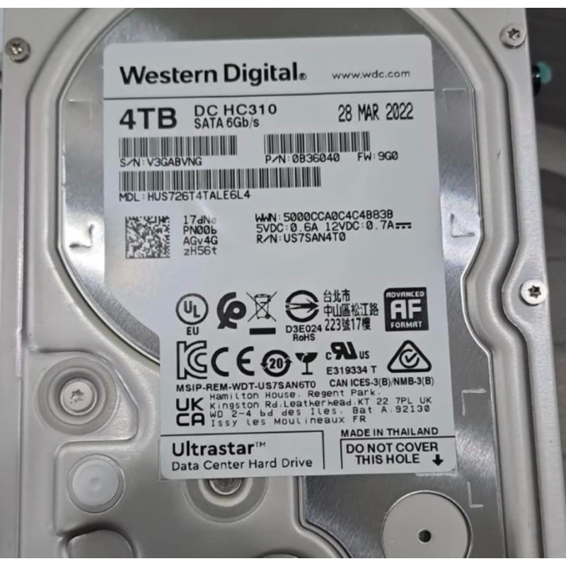 WD Western Digital Ultrastar 4TB Server Hardisk Sata III
