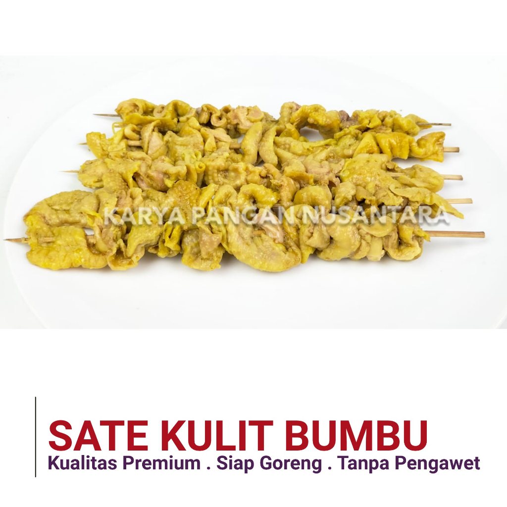 

SATE KULIT BUMBU SIAP GORENG PREMIUM KULIT AYAM BUMBU PACK ISI 5 TUSUK