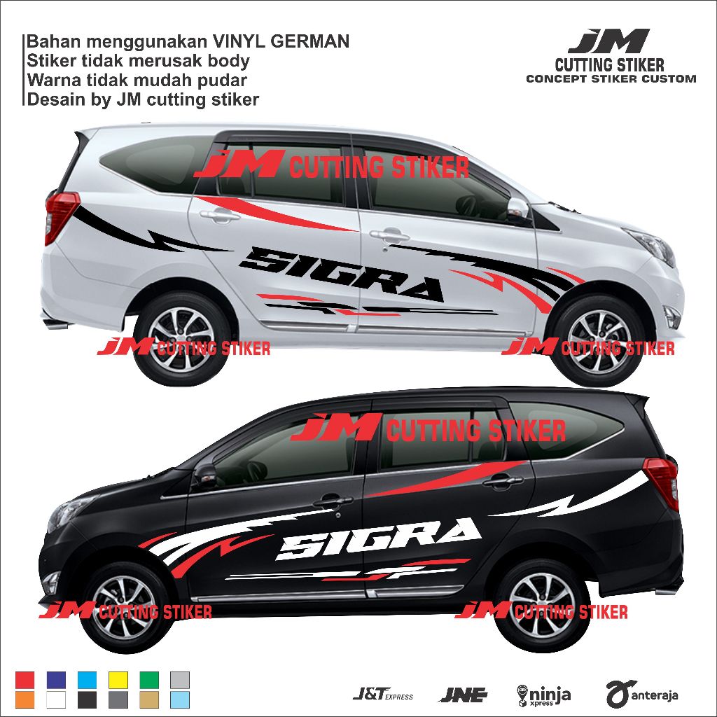 Stiker mobil daihatsu sigra cuting stiker body samping sigra stiker body mobil universal