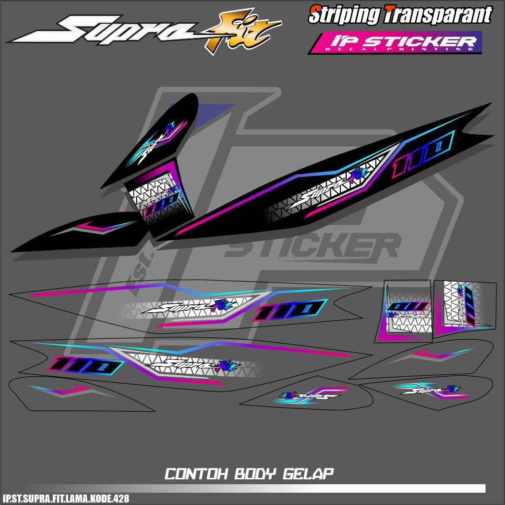 SUPRA FIT LAMA (COD) STIKER STRIPING MOTOR HONDA SUPRA FIT LAMA  - STIKER LIST SIMPLE DESAIN RACING 