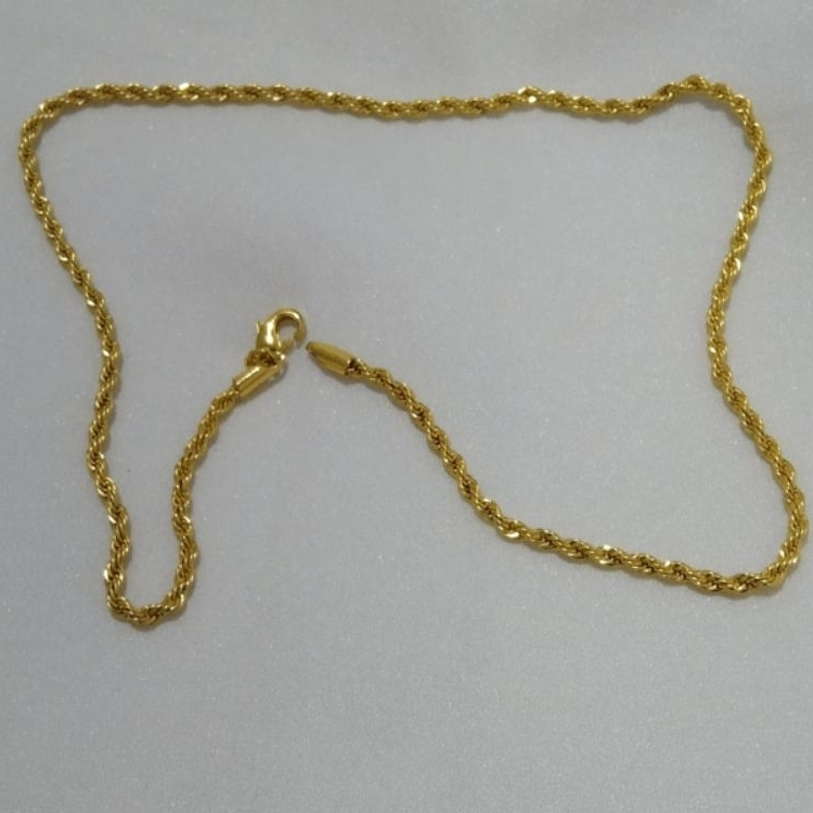 Kalung Titanium tambang Perhiasan Imitasi Lapis Emas Aksesoris 18K