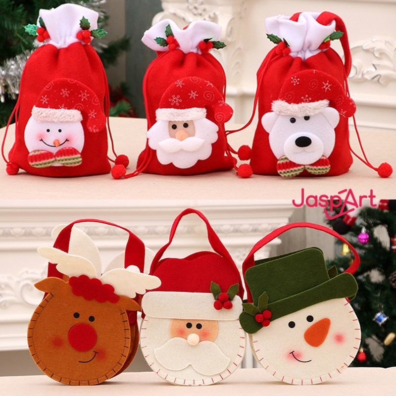 Tas souvenir natal / Merry Christmas stringbag natal dan tahun baru Tas natal Anak Lucu