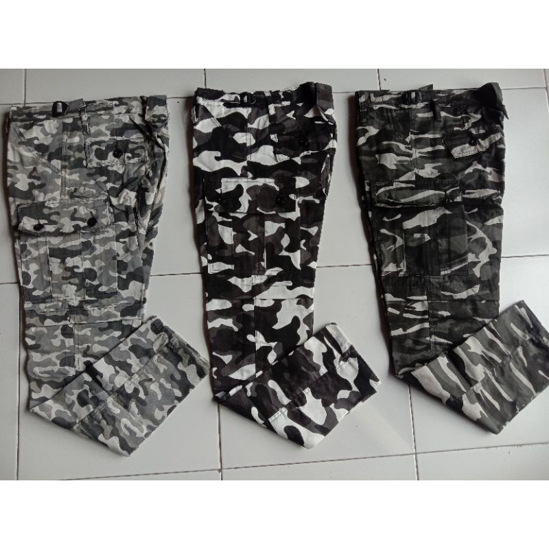 Alpin army putih hitam| Alpina | Celana panjang | Pria | Cargo
