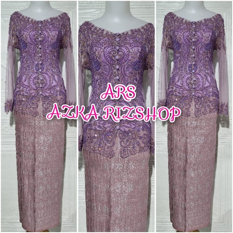 set kebaya modern kebaya kerah sabrina kebaya wisuda kebaya pesta + longtorso+ rok songket plisket
