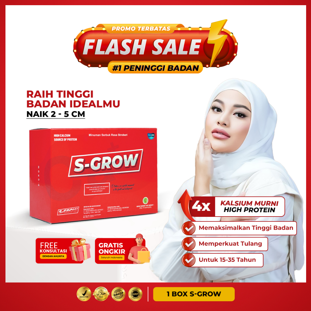 

S-GROW Susu Peninggi Badan Terbaik Untuk Remaja dan Dewasa isi - 10 Sashet