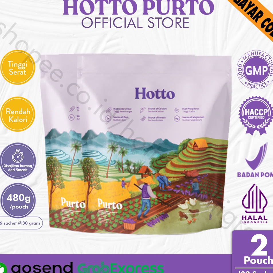 

↔✢❅ Hotto Purto Superfood Multigrain dengan Ubi Ungu - 2 Pouch Model Baru