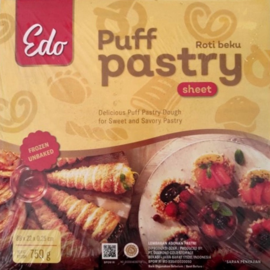 

Edo Puff Pastry Sheet 750gram - Pastry Gosend/Grab Only