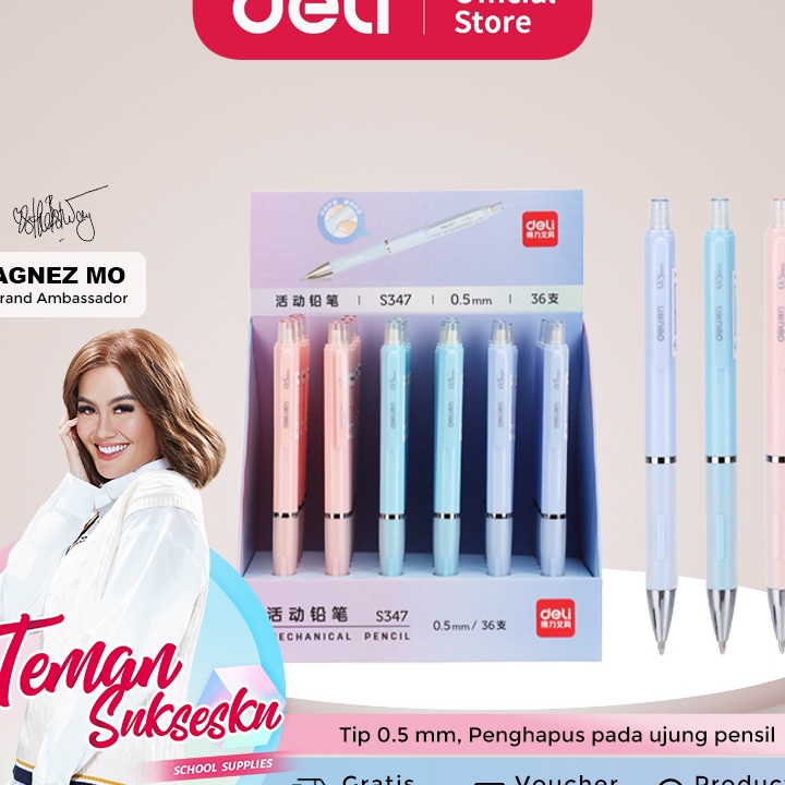 

Ready Stok Deli Propelling Pencil Pensil Mekanik Cetek Tip 0.5 mm Dilengkapi Klip S347 Bestseller