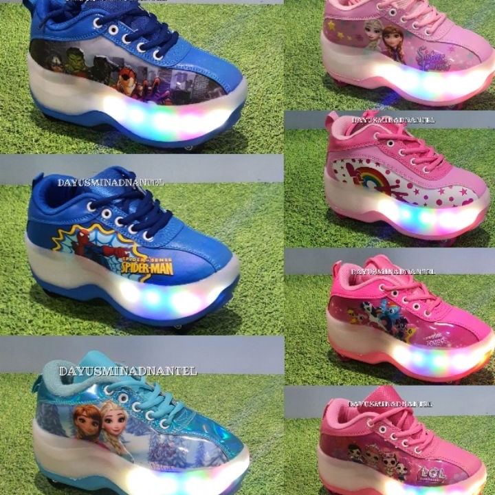✵SALE..✵ SEPATU RODA /  SEPATU RODA 4 ANAK LAMPU / SEPATU RODA 4 LED  ANAK KARAKTER ORIGINAL