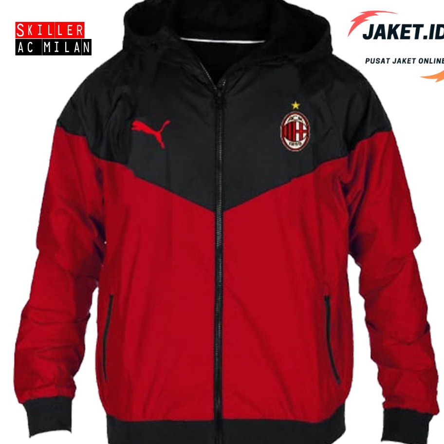 *Terbaik* JAKET AC MILAN SPORT OUTDOOR BLACK RED