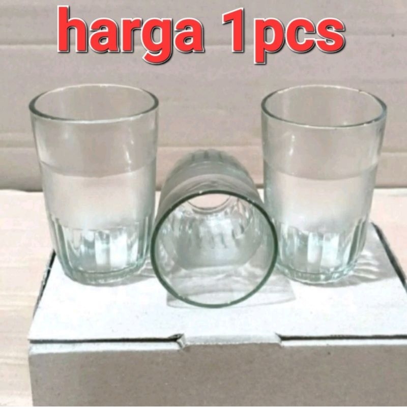 Gelas kopi hs kaca/gelas minum hs kaca harga 1pcs