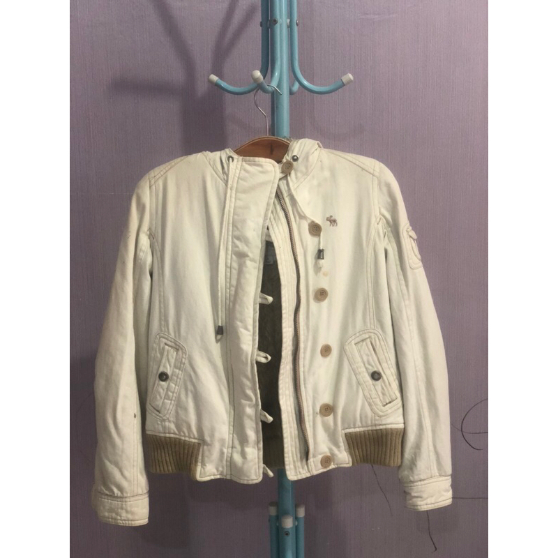 abercrombie second jacket anak warna putih gading, preloved bukan bs bukan wk