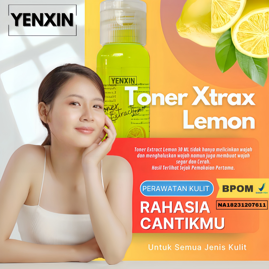 YENXIN Toner Ekstra Lemon Bpom Toner Pelicin Wajah Ekstra Lemon pemutih wajah toner pembersih penyeg