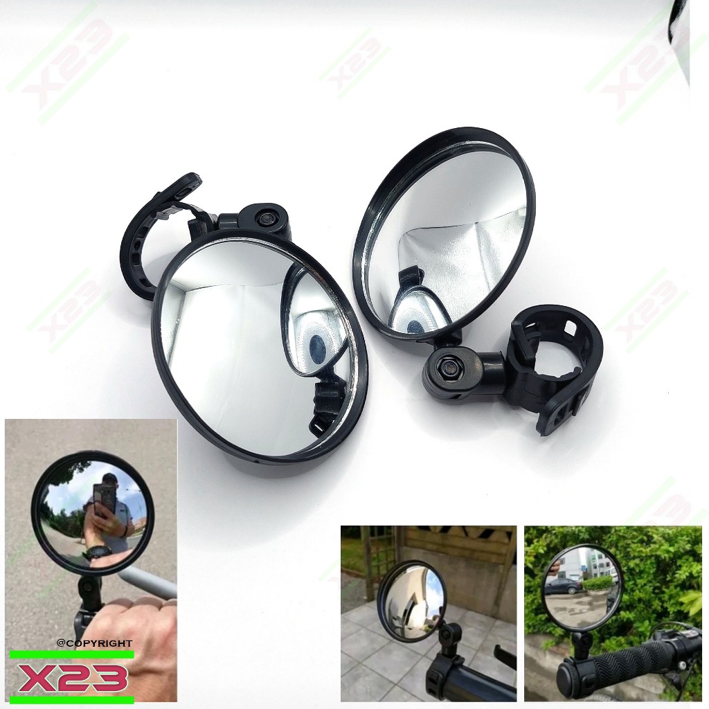 Spion bulat kaca cembung model jepit di stang motor bisa untuk semua motor