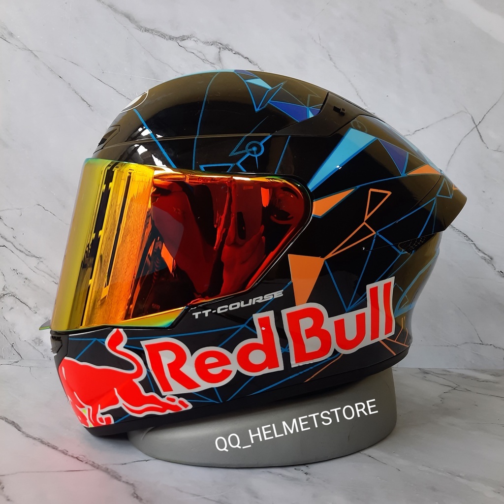 HELM KYT TT Course Pol Espargaro Qatar Black repaint PAKET REDGOLD