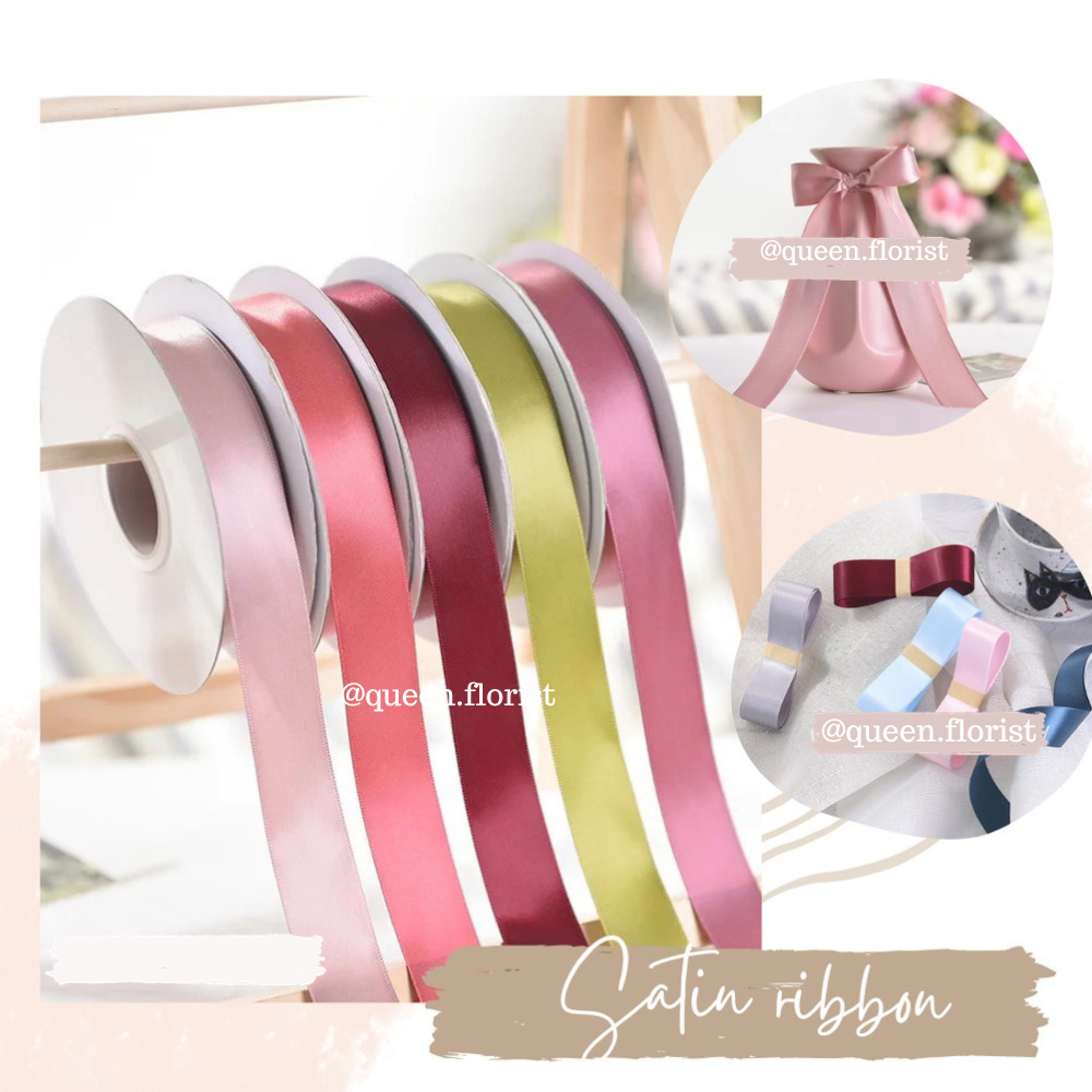 

PITA SATIN SEDANG LEBAR 2.5CM PREMIUM (ECER PER METER) PITA KADO GIFT BOUQUET BUNGA DEKORASI