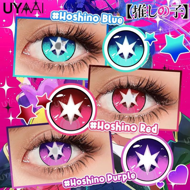 Softlens Cosplay Karakter Oshi no Ko (Sepasang Bintang 2-2nya) Hoshino Ai Aquamarine Ruby Normal