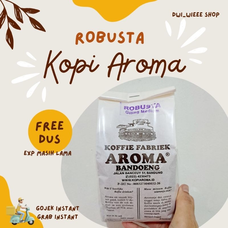 

KOPI AROMA ROBUSTA 250GR ASLI KOFFIE PABRIK BANDUNG BANCEUY FREE DUS