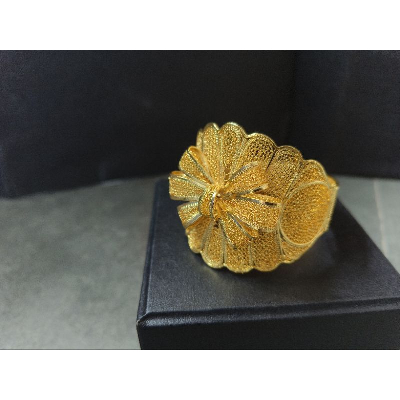 gelang pita lapis emas 24k asli kerajinan tangan bukan buatan mesin/pabrik / gelang kendari / gelang